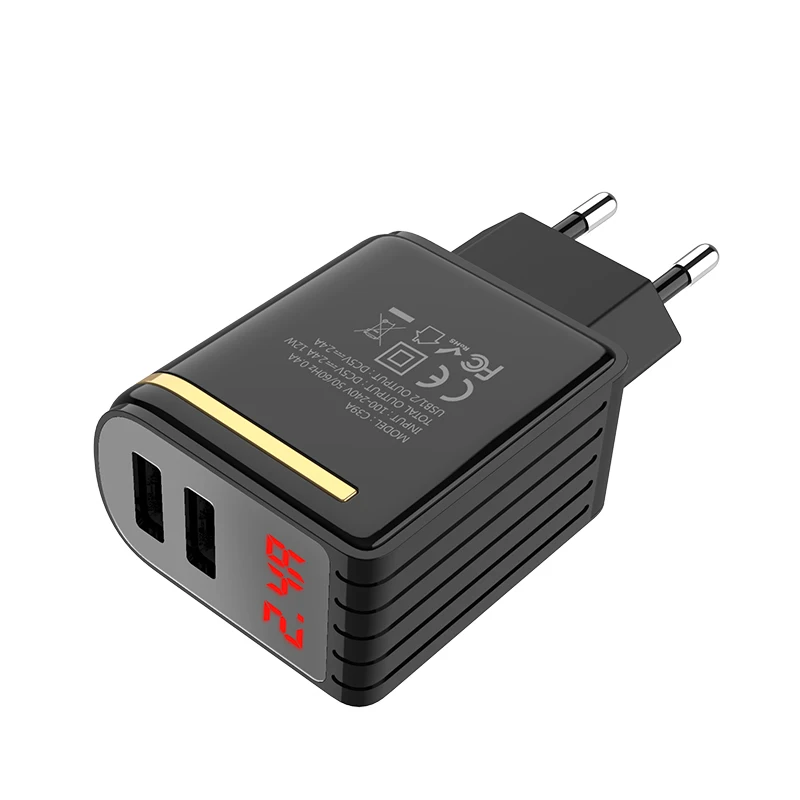 HOCO C39A, 20 шт./лот,, 5 В, 2,4 А, USB зарядное устройство для iPhone 11 Xs Max, евро вилка, настенное зарядное устройство, адаптер для samsung, Xiaomi, huawei