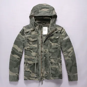 

Men's Casual Cargo Jackets With Multi Pockets Military Style Tactical Outerwear With Removable Hood Camo Clothing