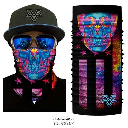 07 3D Ghost Seamless Scarf Bandana Face Mask Outdoor Motorcycle Balaclava Bicycle Cycling Ski Music Festivals Windproof Head Shield - Цвет: 07