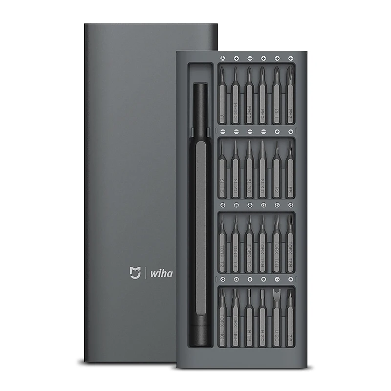 Black Xiaomi Mijia Wiha 24 В 1 Точная отвертка комплект 60HRC магнитные биты Xiaomi домашний Ремкомплект, инструменты Xiomi Mijia - Комплект: Black