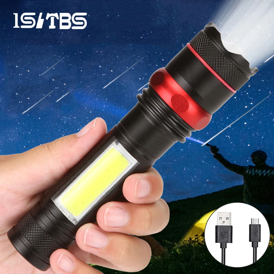 Светодиодный фонарик T6 ультра яркий фонарь водонепроницаемый с фокусировкой USB