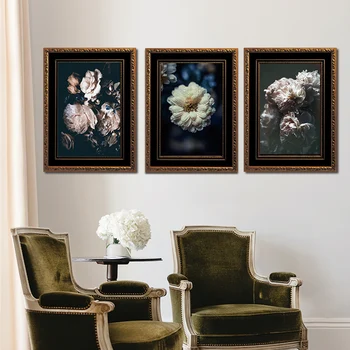 

Classic Canvas Painting Flowers Wall Art Posters and Prints Painting Nordic Style Wall Picture Modern Living Room Decoration