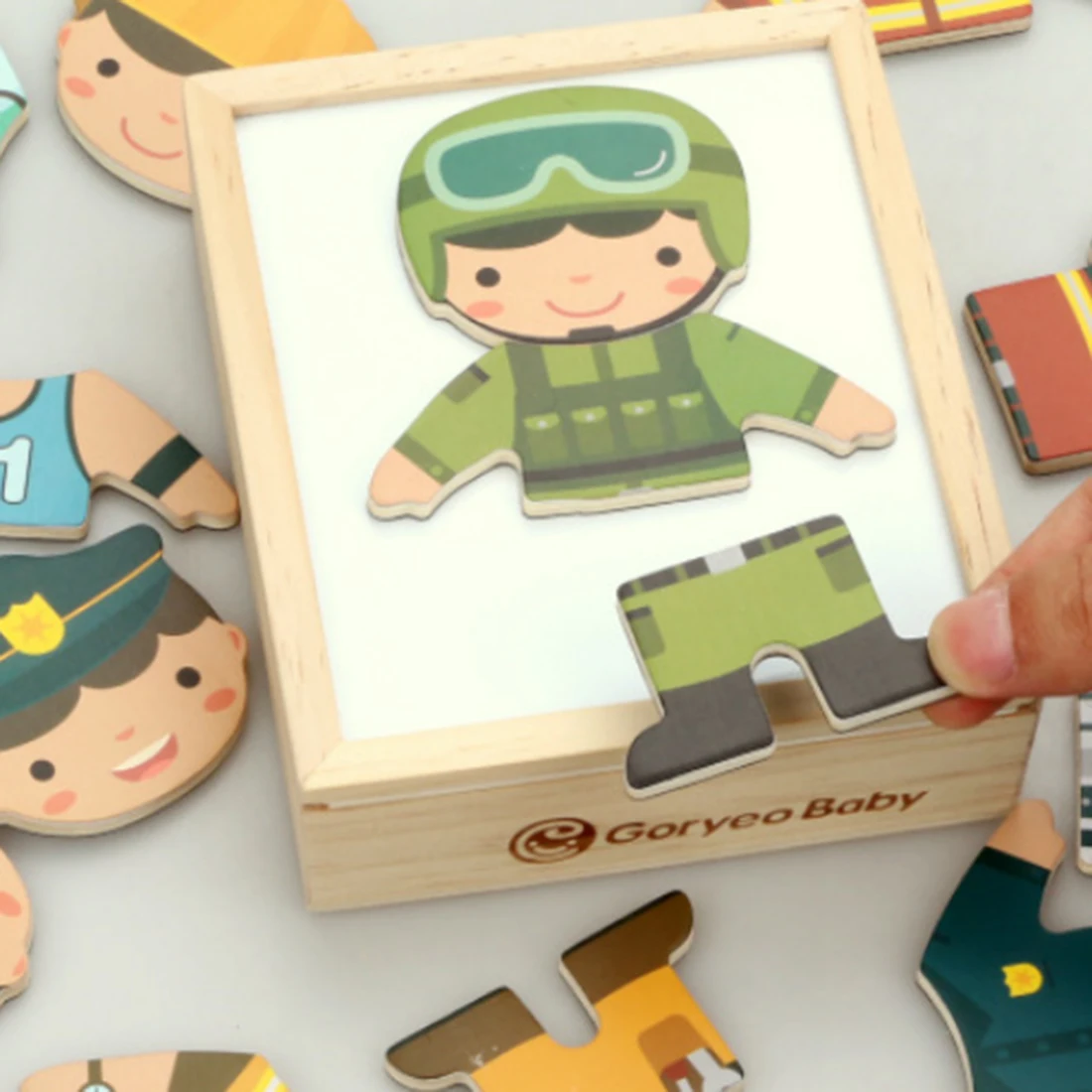 Детские деревянные головоломки профессиональный костюм изменить одежду персонализированные головоломки детские игрушки 13 24 месяцев 3d головоломки