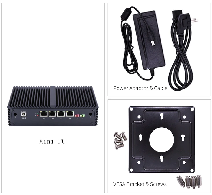  Mini PC I7 Windows 10 Linux 4 Lan Gaming Desktop Computers I7 Ram 32gb Fanless Firewall Server Comp