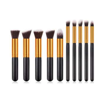 

Professional 10Pcs Makeup Brushes Set High Quality Synthetic Fiber Soft Powder Foundation Eyemakeup Brushes Cosmetic Beauty Tool