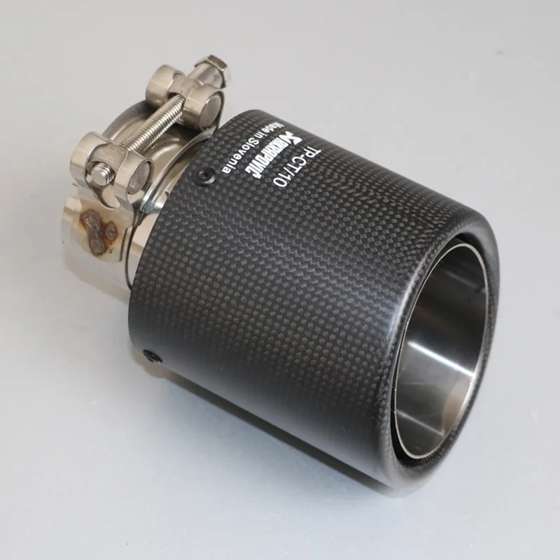 Akrapovic гладкое переплетение матовая углеродная выхлопная система автомобиля глушитель Гладкий наконечник хвостовые трубы универсальные прямые серебряные из нержавеющей стали