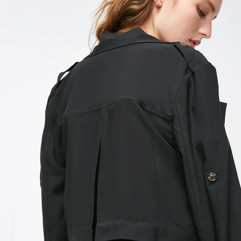 Vero Moda Новое поступление женский настоящий Двухсекционный жилет Свободное пальто средней длины Тренч | 318321531