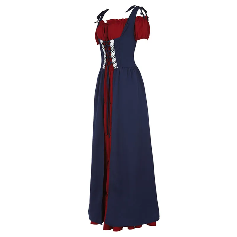 Женский средневековый костюм Ренессанс с присборенной талией платье Wench пиратский крестьянский Косплей Ренессанс ирландское длинное вечернее платье