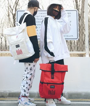 

cool Men Street Style Backpack Unisex Teenager Waterproof College Cloth Bag Fashion Hip Hop Travel Couple Bags Mochila D940