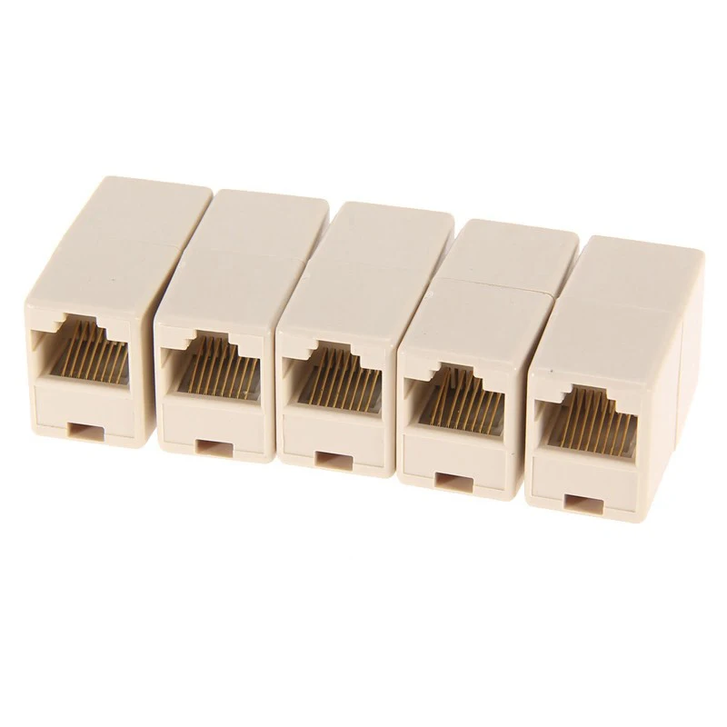 50 шт./упак. RJ45 CAT5 с соединительным сети LAN Кабельный соединитель расширителя адаптер