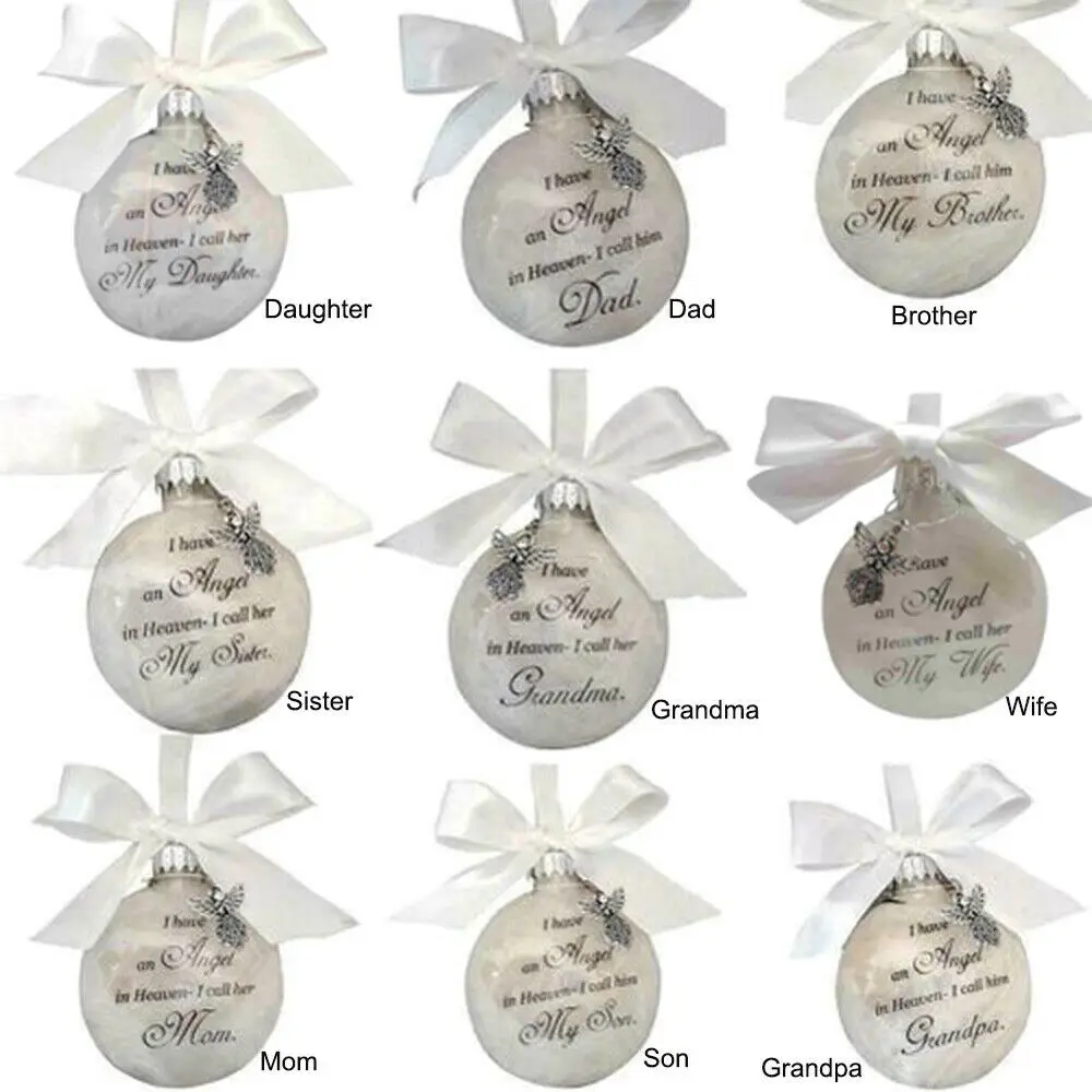Christmas Memory Ball Name Ornament Souvenir Feather Bauble Christmas Gifts Balls Pendant Commemorate Ornament Decoration - Image 2