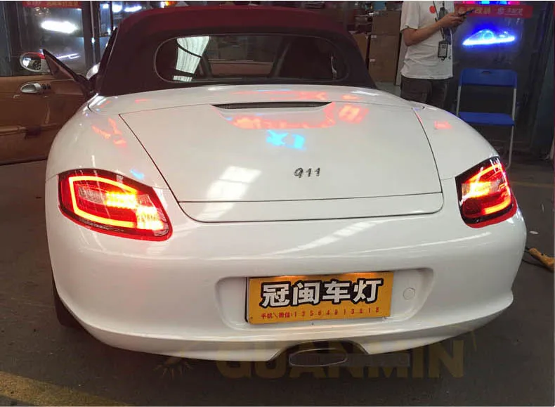 Задние фонари для Porsche Cayman 987 год 2004-2008 задние фонари светодиодный задний фонарь задний багажник крышка лампы drl+ сигнал+ тормоз+ задний фонарь - Цвет: Красный
