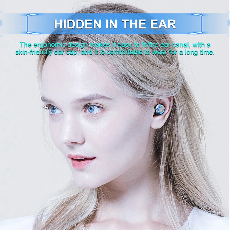 Kowkaka Wireless LED Bluetooth 5 0 Earphone Stero Earbuds With Mic For iphone 11 Xiaomi Noise Canceling Earphone With Power Band