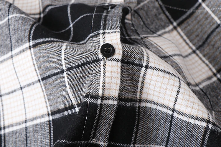 Fashion Women Plaid Shirt Chic Oversized Checked Blouse Long Sleeve Female Casual Print Shirts Loose Cotton Tops Blusas
