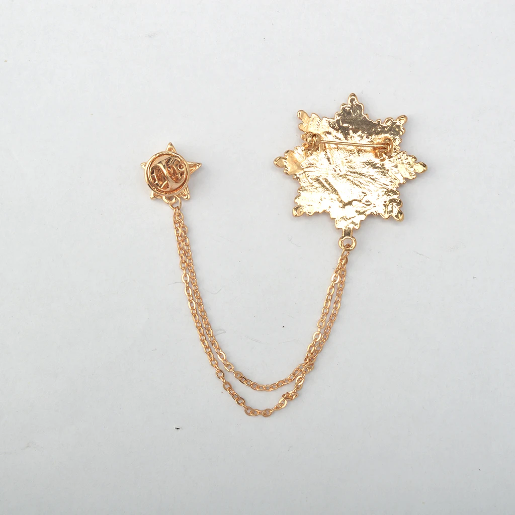 Fashion Women Girls Double Stars Design Neck Tip Brooch Chain Jewellery Gifts Gold