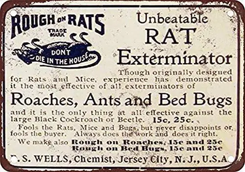 

Jesiceny New Tin Sign 1905 Rat Exterminator Vintage Retro Aluminum Metal Sign Wall Decoration 8x12 INCH