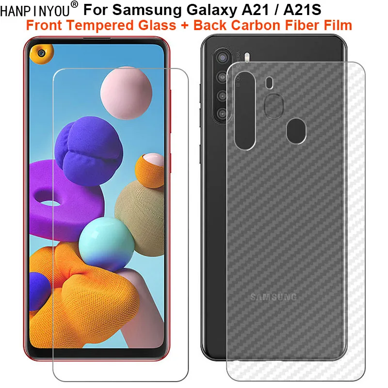 Для Samsung Galaxy A21 / A21S 6 5 &quot1 комплект = мягкая задняя пленка из углеродного волокна +