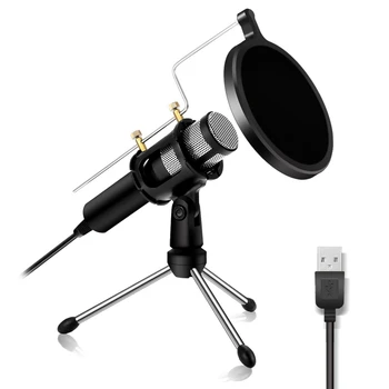 

Promotion--Condenser Microphone Computer Microphone Plug and Play Family Studio Microphone Recording Microphone over Usb Plug Du