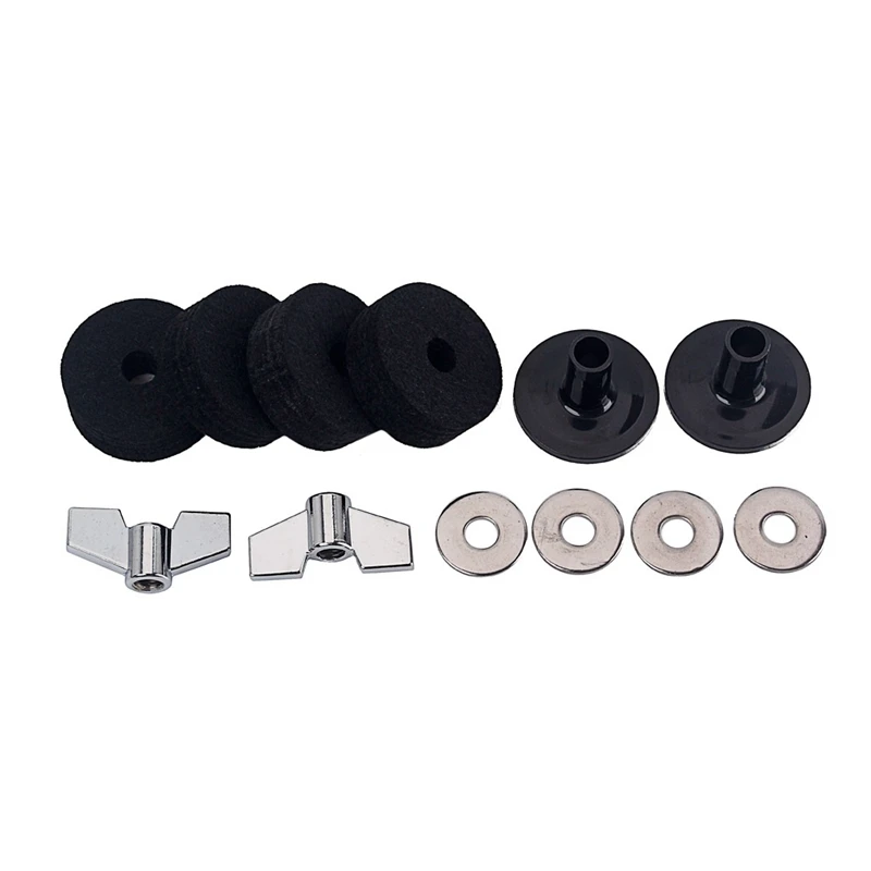 

1Set Drum Accessories Set Cymbal Felt Washers Cymbal Sleeves Wing Nuts Clutch Felts Felt Drum Set