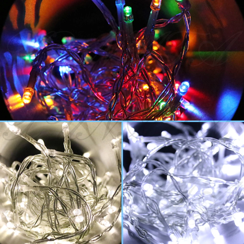 thumbnail image 5 of Guirnalda de luces de hadas con alambre plateado para fiestas navideñas, decoración para árbol de Navidad, bodas y fiestas con conector CC, 5 of 5