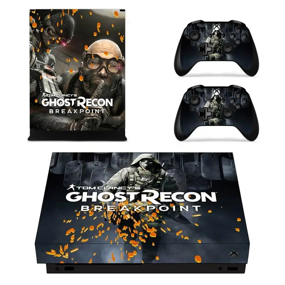 YSX1X2235 Tom Clancy's Ghost Recon: точка останова полное покрытие кожи консоли и наклейка на контроллер для Xbox One X кожи наклейки Винил - Цвет: YSX1X2235