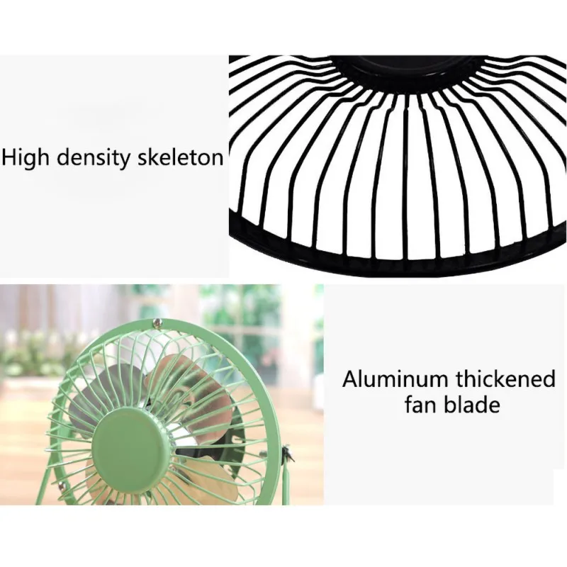 Супер Тихий Портативный небольшой вентилятор USB 4 дюймовый настольный энергосберегающие многофункциональный металлический вентилятор