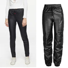 *#Best Price 2019 Fashion Black Pu Leather Lace Up Pants Women Winter Warm Plus Size Black High Waist New Trousers High Quality Sale Items *#Best Price 2019 Fashion Black Pu Leather Lace Up Pants Women Winter Warm Plus Size Black High Waist New Trousers High Quality Sale Items