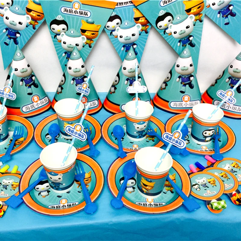Octonauts тема вечерние украшения барнакулы Kwazii песо бумажный стаканчик тарелка
