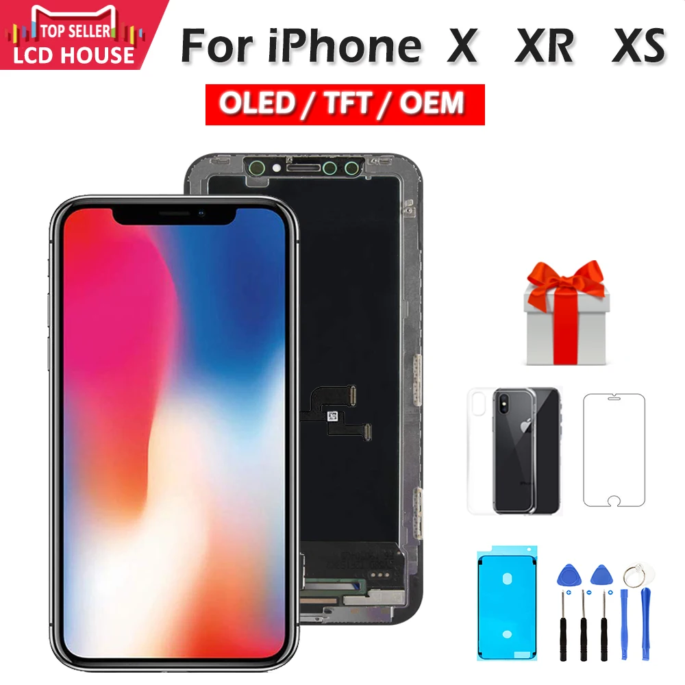 

100% Tested LCD Screen For iphone X XS Max Screen LCD Display Touch Screen Digitizer Assembly For iPhone X XS 10 XR OLED Quality