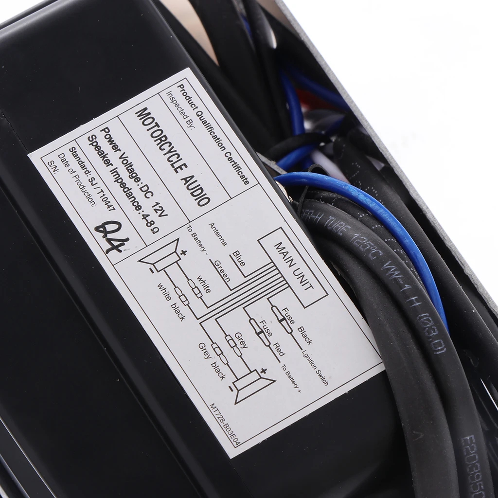 Motorcycle Bluetooth Amplifier Sound System Hand-free Speakers FM Rudio