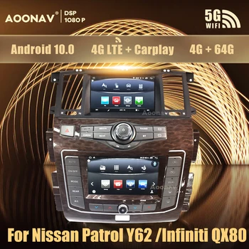 شراء أندرويد 10.0 راديو تلقائي للسيارة إنفينيتي QX80 QX56 نيسان باترول Y62 راديو السيارة 2010-2020 دعم الأصلي سيارة مسند الرأس الشاشة