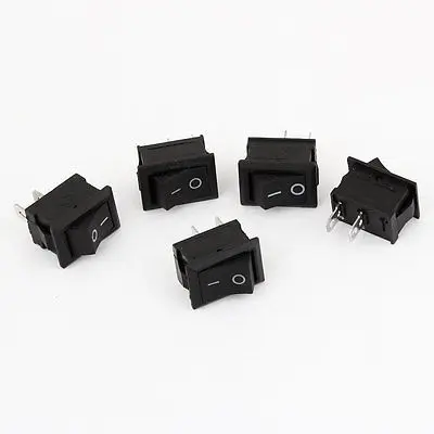 

5 x AC 250V 2/8A 2 Pin SPST ON/OFF I/O Panel Mount Rocker Switch Button Black