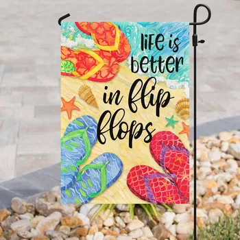 

Life Is Better In Flip Flops Flags And Banners Home Decoration Outside Wall Hanging Garden Cheap Price
