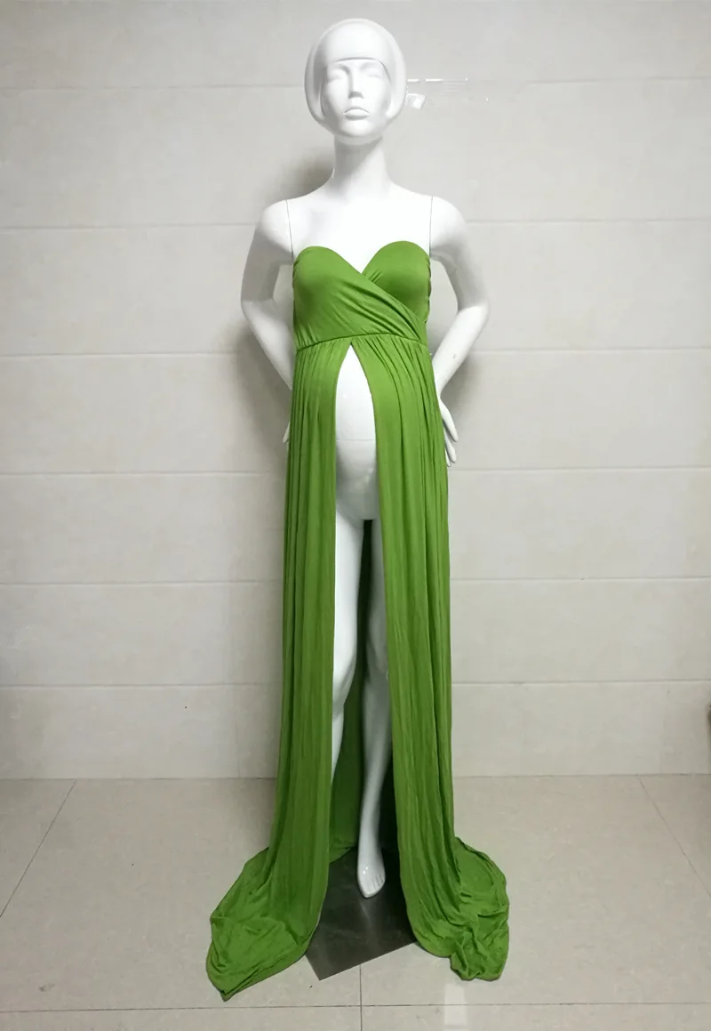 Sexy Maternity Dresses Baby Shower Long Pregnancy Dress Photography Props Split Front Pregnant Women Maxi Gown For Photo Shoots (6)