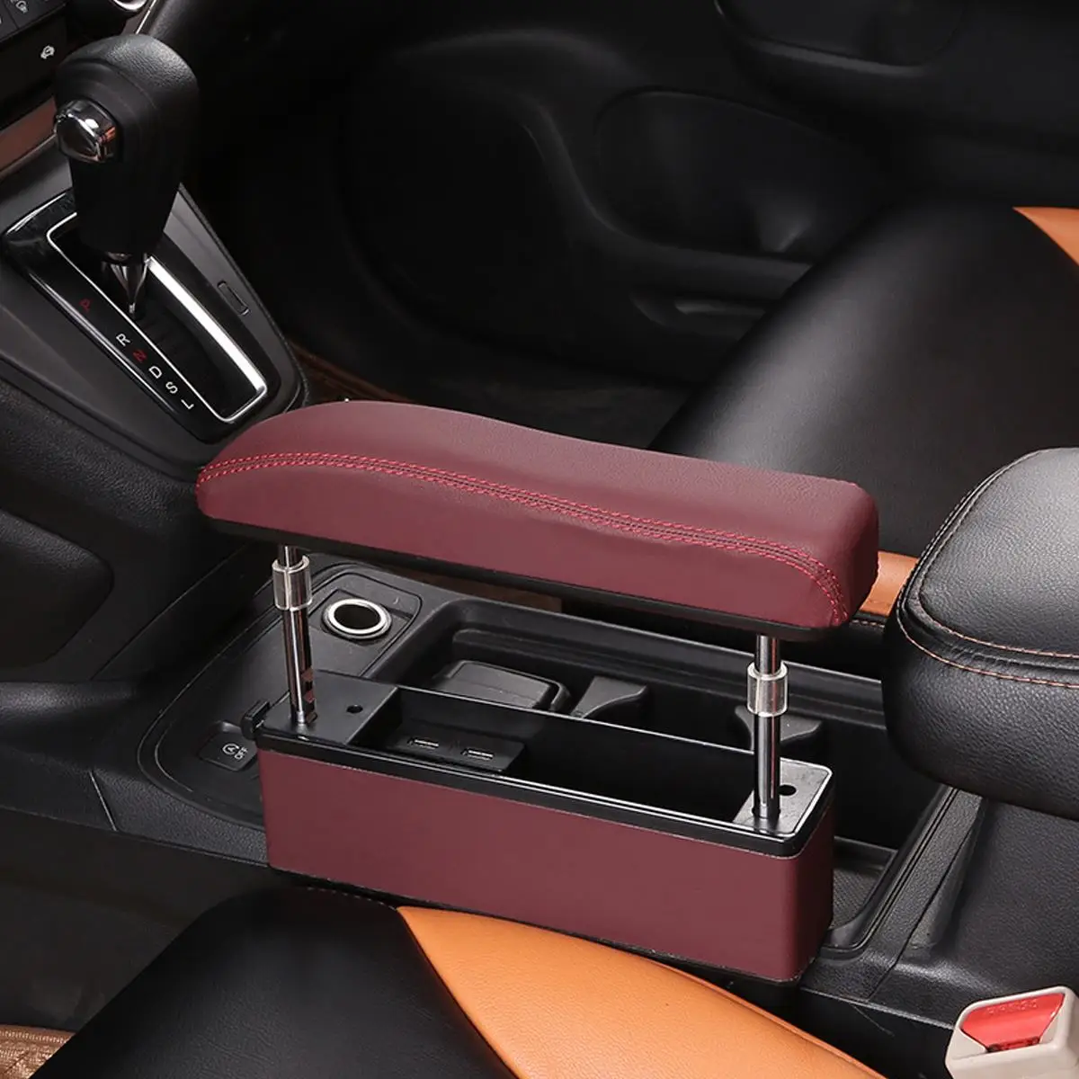 Autoleader Универсальный лидер ящик для хранения в подлокотнике автомобиля с 4USB портом регулируемая высота автомобиля подлокотник коврик автомобильный центр консоль подлокотник