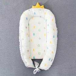 Baby Nest Portable Crib Baby Bumper Protector Gauze Crown Design Cradle For Newborn Carrycot Travel Bed Washable Cotton Bassinet