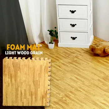 

5/10/15 pcs Puzzle Mat Light Color Children Room Imitation Wood Floor Soft Modernization Mats Home Indoor Playing Game Floor Mat