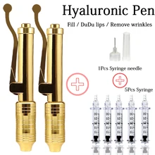 24K золото гиалурон ручка распылитель губ инъекции гиалуроновой кислоты ручка для удаления морщин лица увеличение подъема губ инъекции инструмент