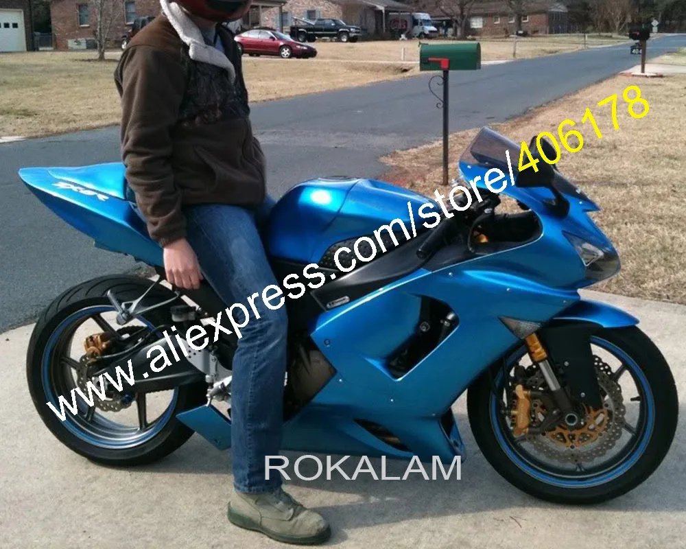 

Обтекатели для Kawasaki Ninja Φ 05 06 ZX6R 636 ZX636 2005 2006 синий комплект обтекателей для мотоциклов ABS (литьё под давлением)