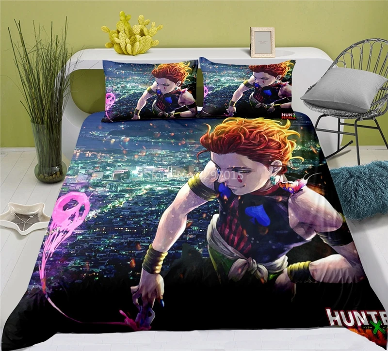 3D HUNTER X HUNTER Pattern Duvet Cover Set with Pillowcase Bedding Set Single Double Twin Full Queen King Size for Bedroom Decor 4