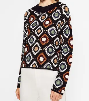 

TEELYNN long sleeve Sweater women Crochet 2020 Spring Autumn Winter Flower Ladies Tops Thick sweaters Pullover Knitted Jumper