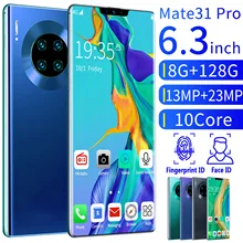 Temk global 10 core 128gb smartphone 6.3 polegada android 10 face desbloquear telefones inteligentes sim duplo 13 + 23mp telefone móvel 4800mah mtk6763