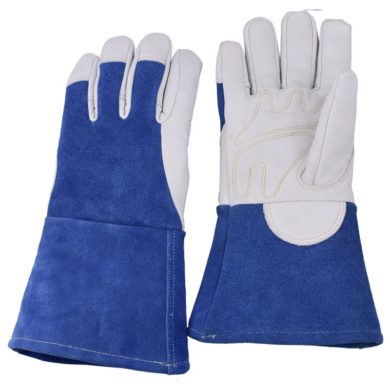Luvas de soldadura resistentes ao calor perfeitas para soldador/cozimento/lareira/manipuladas animal/murrasco 13 polegadas luva