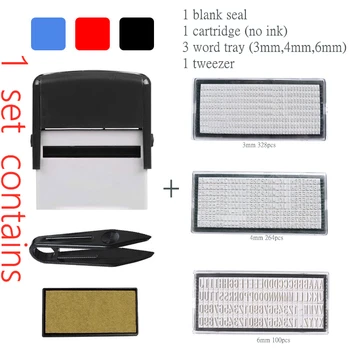 

3PCS Rubber Word Tray + 1PC Stamp Tweezers Set DIY Number Letter Self-Inking Custom Personalised Name Number Address Printing