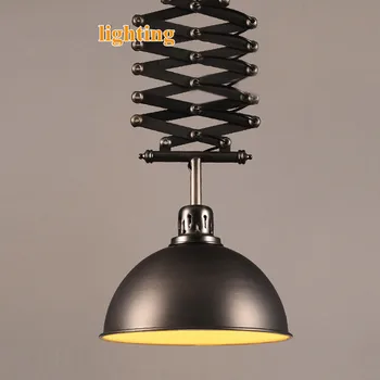 

Industrial Wind Retro Iron Arts Dining Room Chandeliers Vintage Lift Telescopic Coffee Shop Bar Restaurant Light With Led Bulbs