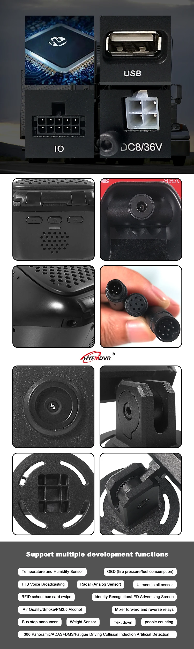 HYFMDVR spot оптом 4g Мобильный цифровой видеорегистратор GPS ahd 720p Мегапиксельная+ adas+ износ автомобиля Спецификация школьный автобус/такси/грузовик