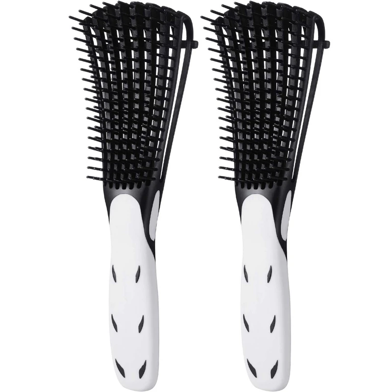 

2Pcs Detangling Brush, Black Hair Detangler, Long Thick Hair, with Enhanced Brace Attachment for Wet/Dry/Long Thick Curly Hair (