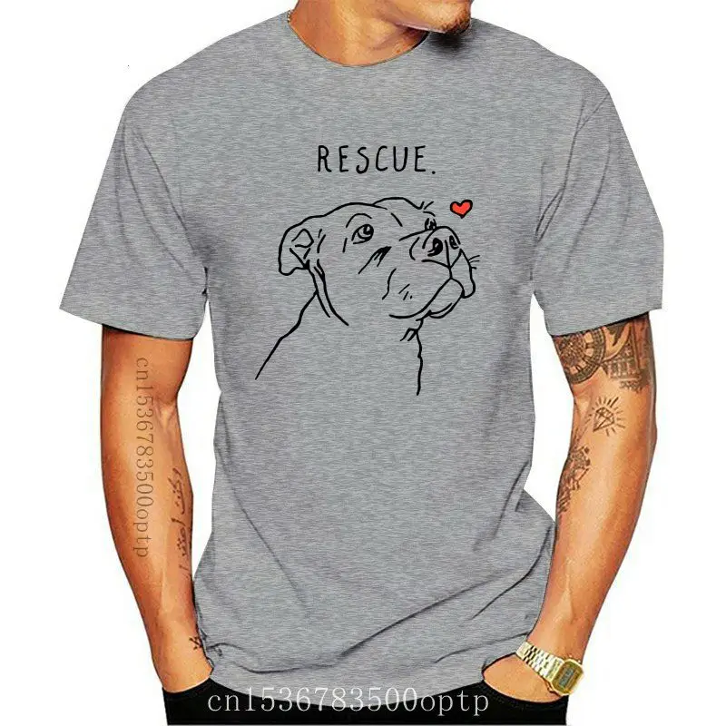 2020 Fashion Men T Shirt Rescue Dog Pitbull Mom Adopt Don t Shop | Мужская одежда