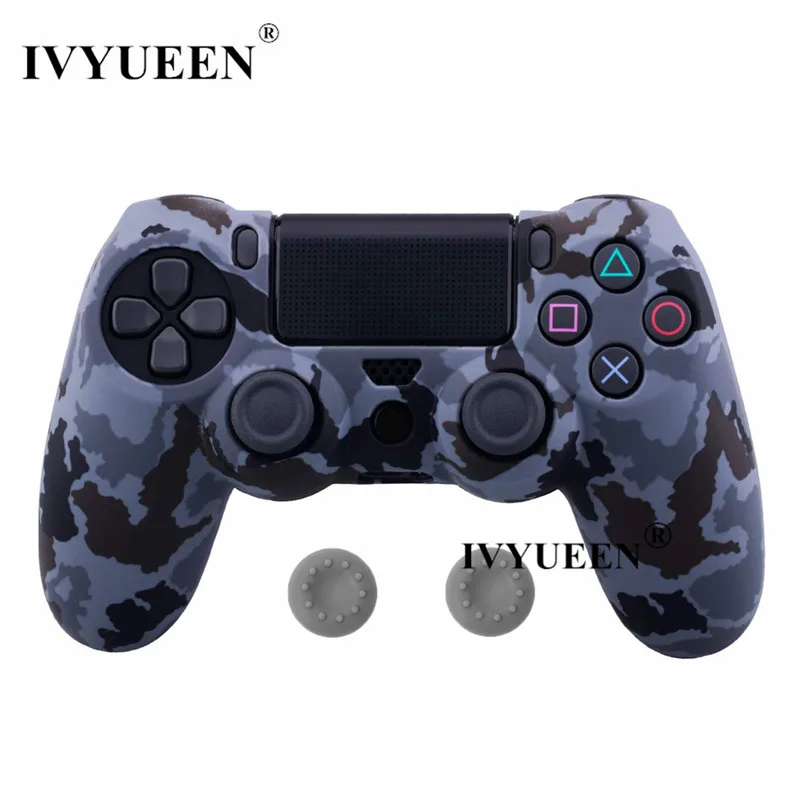 Gray Camo IVYUEEN 44 цвета силиконовый Камуфляжный защитный чехол для sony Dualshock 4 PS4 DS4 Pro тонкий контроллер ручки джойстик колпачки - Цвет: Gray Camo