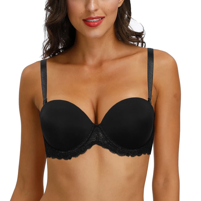 Ybcg Push-up Women's Bra Solid Strength Gather Strapless Bra